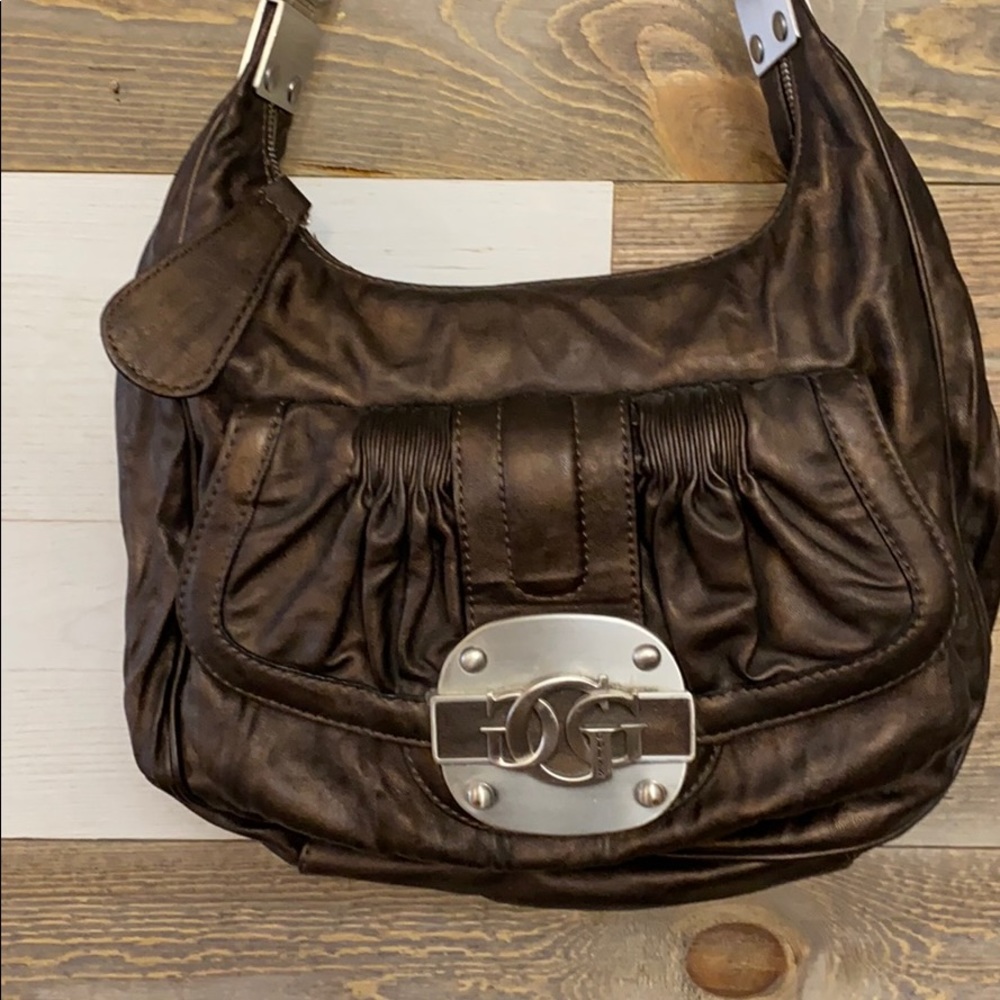 Guess brown metallic bag